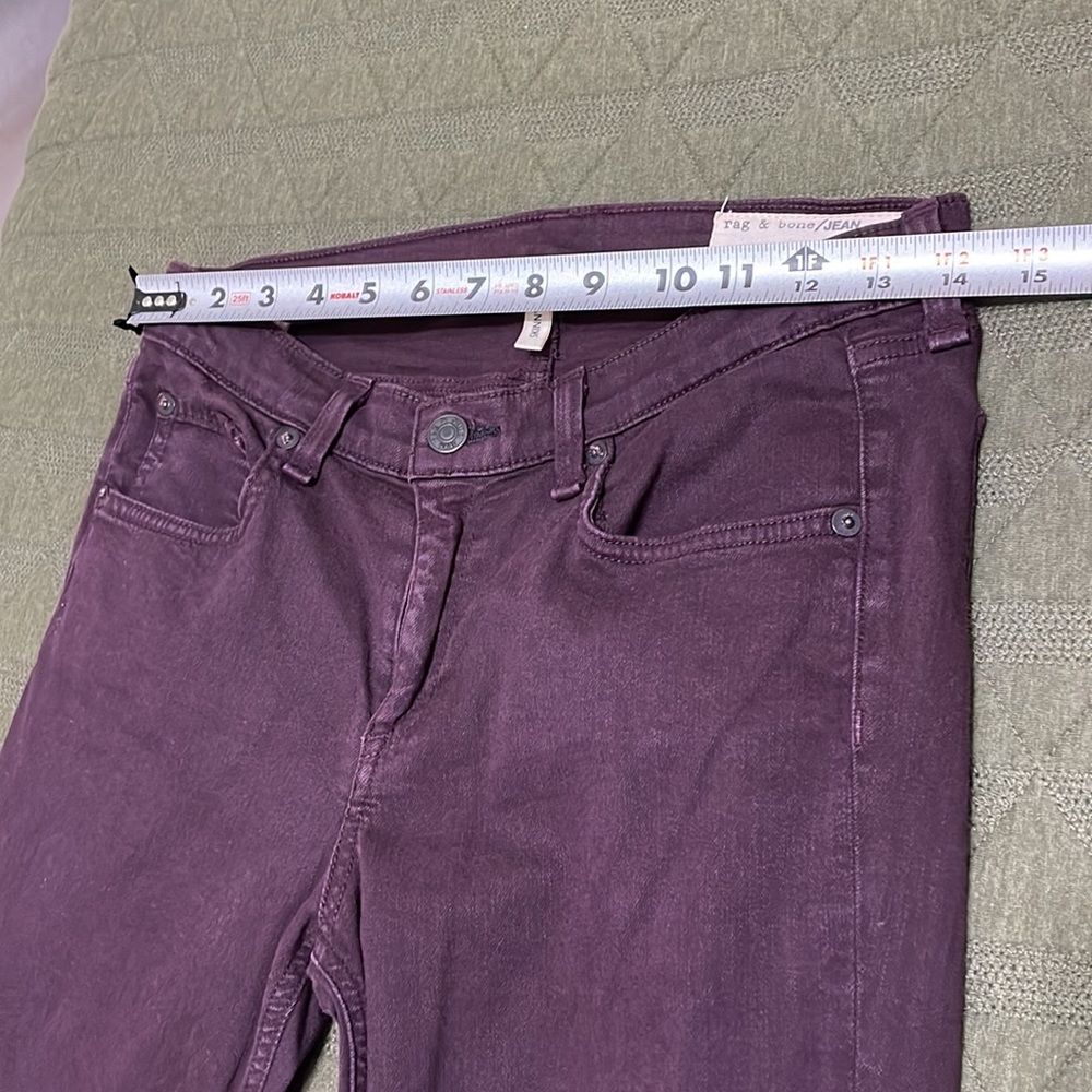 RAG & BONE skinny style W15020337 distressed wine jeans 28 - Picture 11 of 12